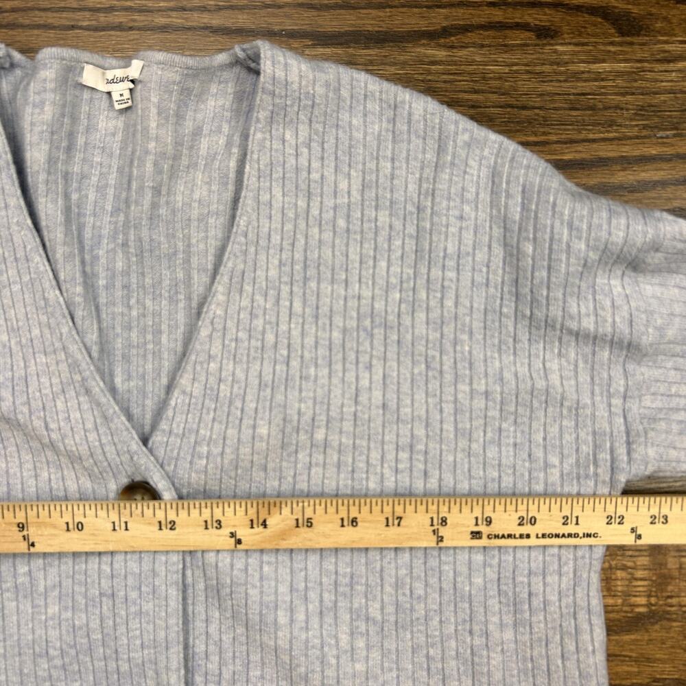 Madewell Light Heather Gray Ribbed Button Cardigan - Picture 4 of 8